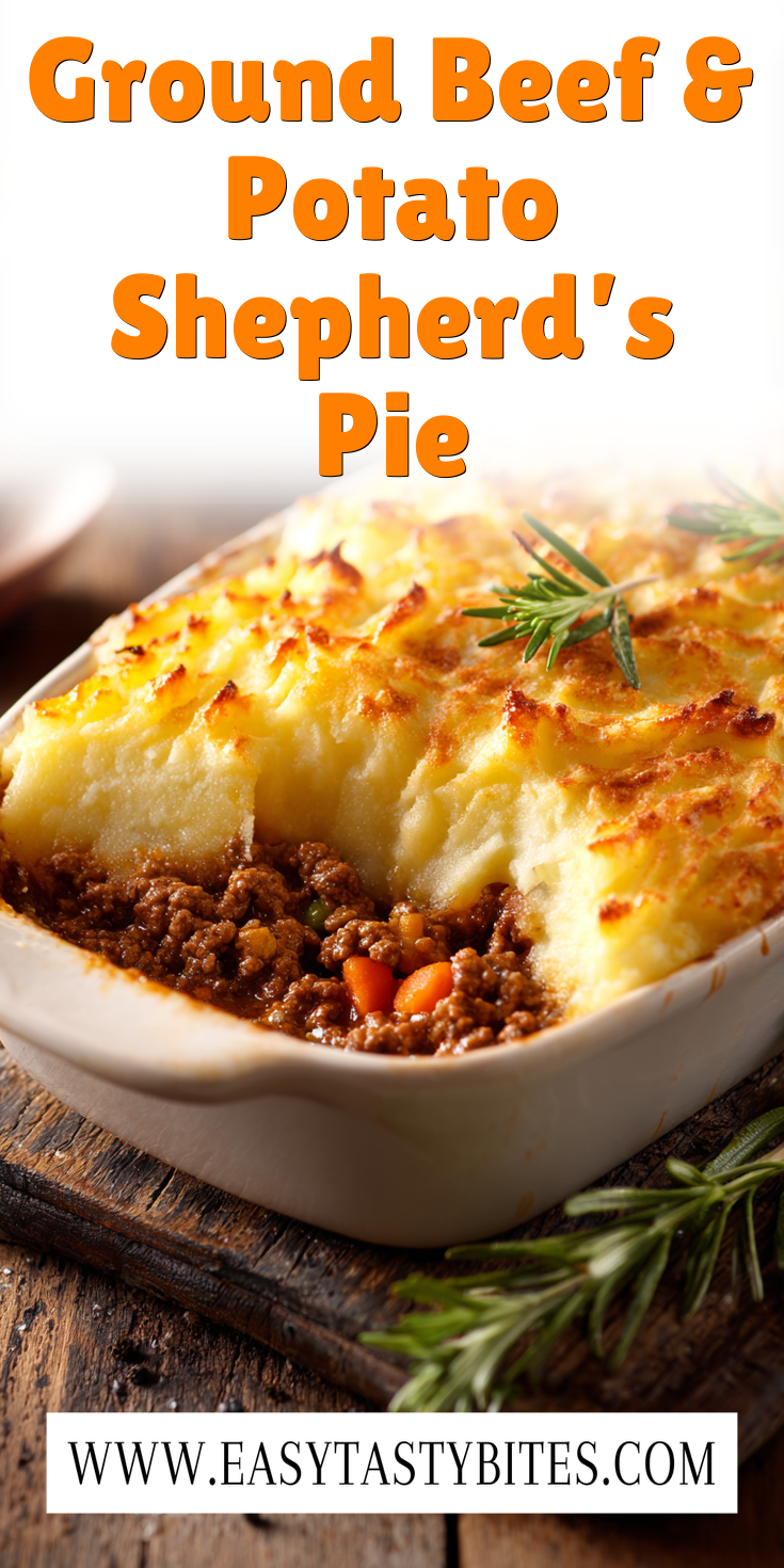 Ground Beef & Potato Shepherd’s Pie served warm with cozy spices