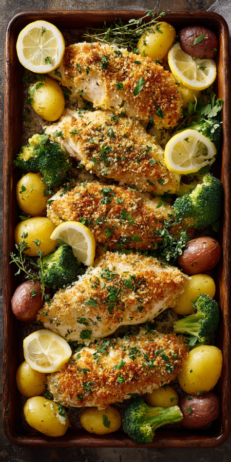 Herb-Crusted Sheet-Pan Chicken served warm with cozy spices