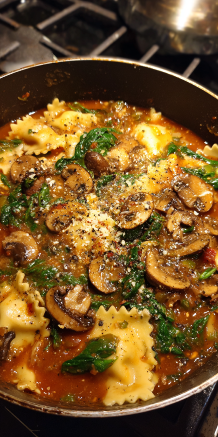 Mushroom Spinach Lasagna Soup Recipe