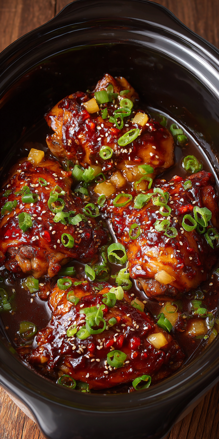 Slow Cooker BBQ Pineapple Chicken Recipe