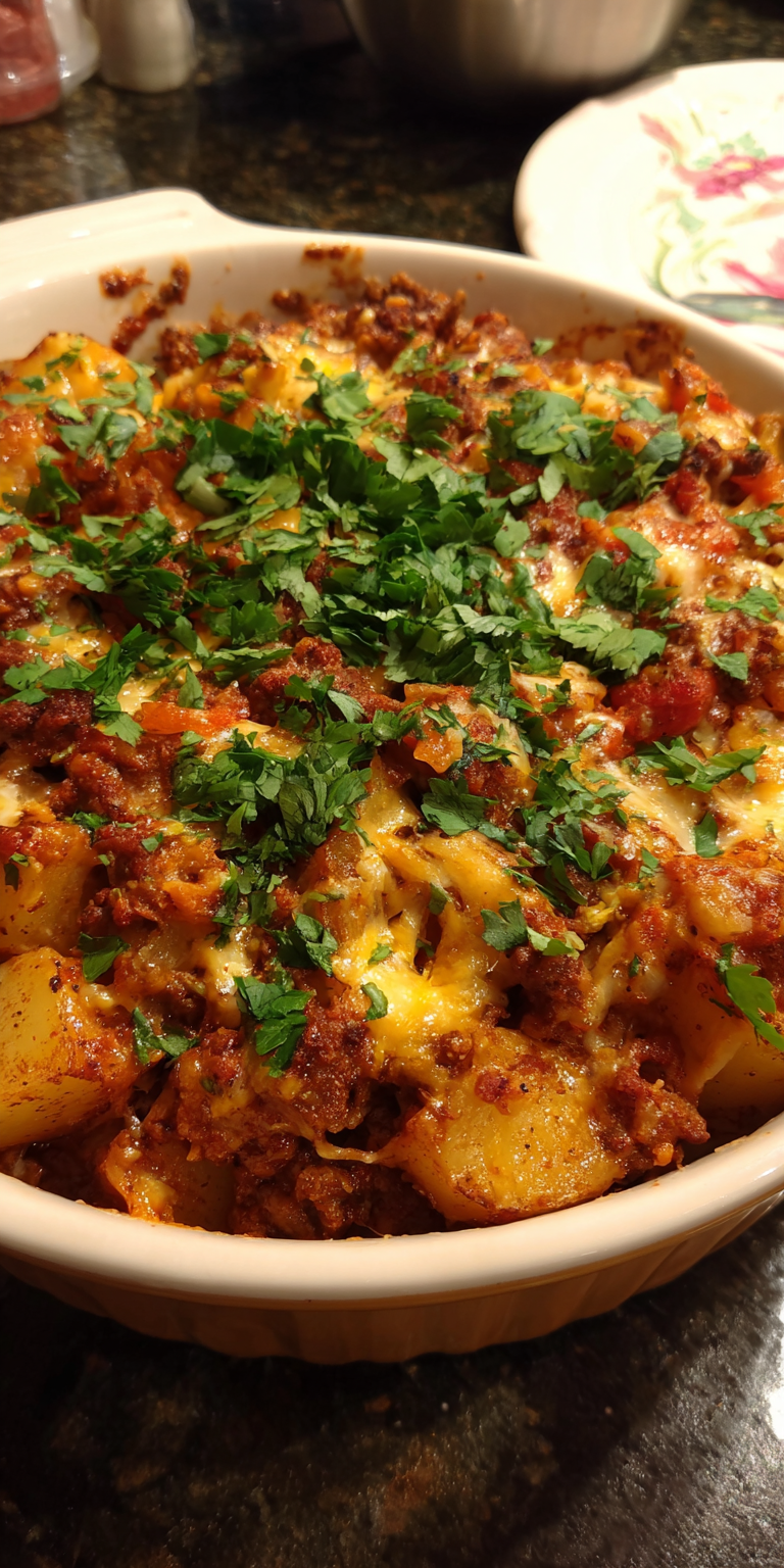 Smoky Chipotle Ground Beef & Potato Casserole Recipe