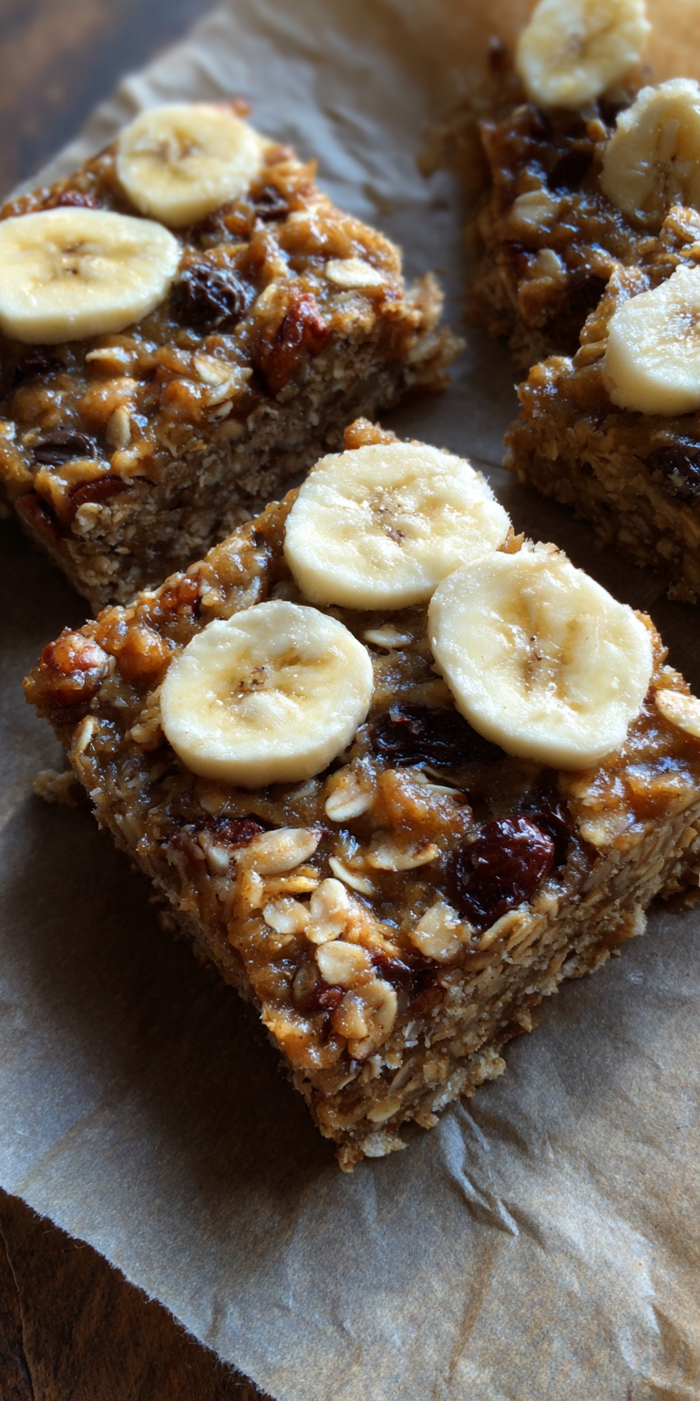Soft Banana Oatmeal Bars Recipe