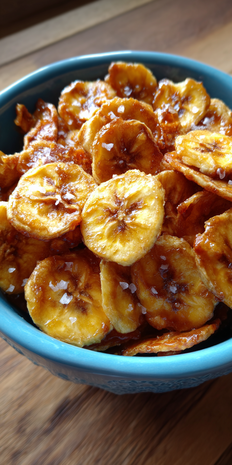 Salted Caramel & Sea Salt Air Fryer Banana Chips Recipe