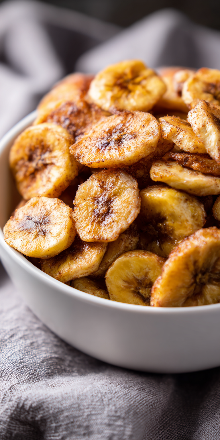 Sugar-Free Cinnamon Air Fryer Banana Chips Recipe