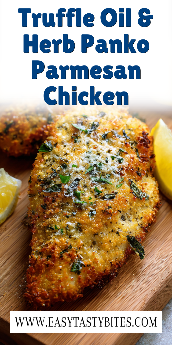 Truffle Oil & Herb Panko Parmesan Chicken served warm with cozy spices