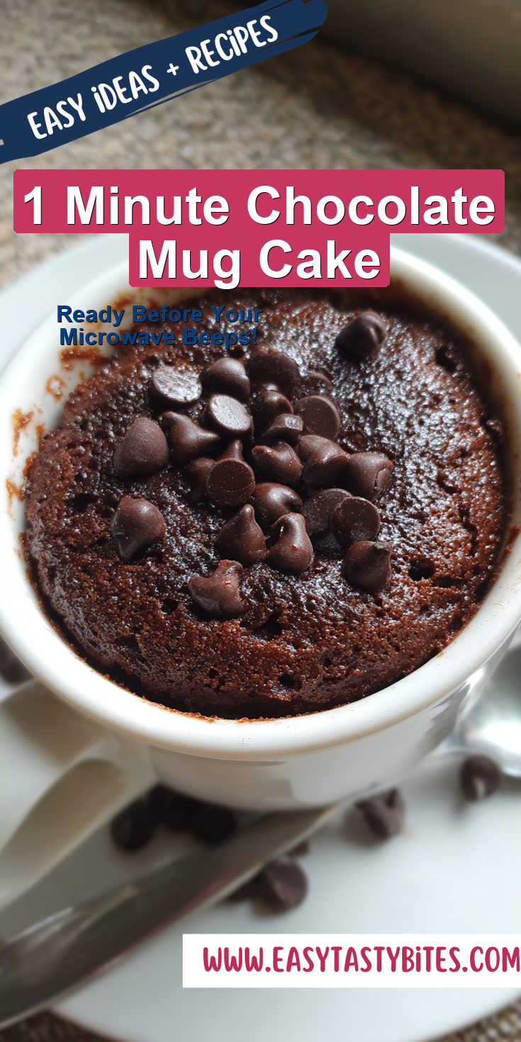 1 Minute Chocolate Mug Cake served warm with cozy spices