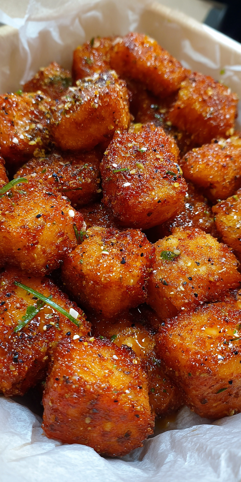 Air Fryer Bang Bang Salmon Bites served warm with cozy spices