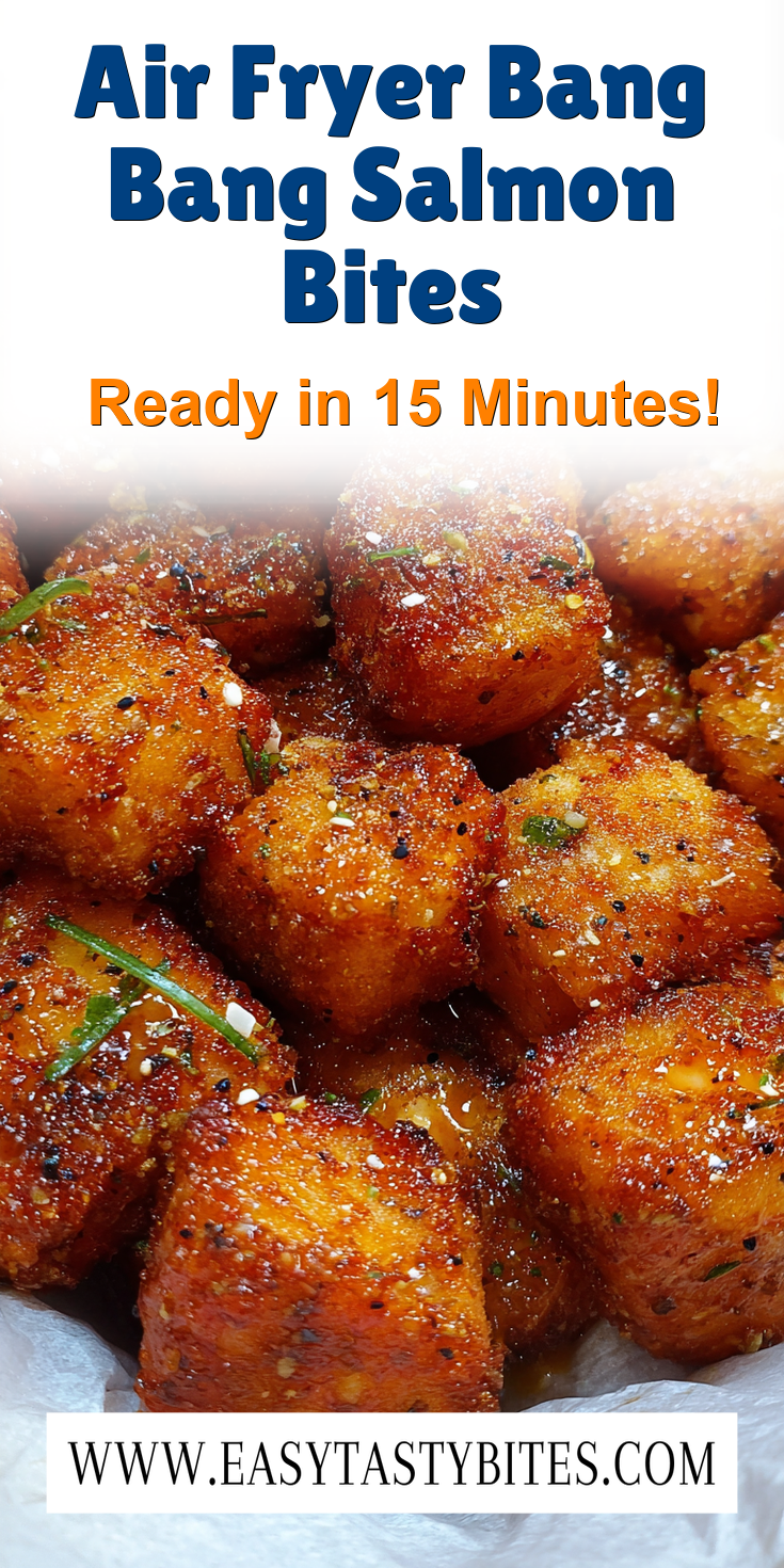 Air Fryer Bang Bang Salmon Bites served warm with cozy spices