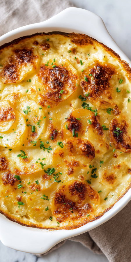 Air Fryer Scalloped Potatoes Easy served warm with gentle spices and a cozy aroma