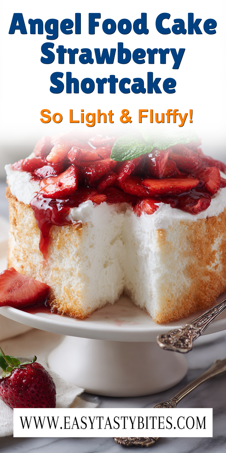 Angel Food Cake Strawberry Shortcake served warm with cozy spices