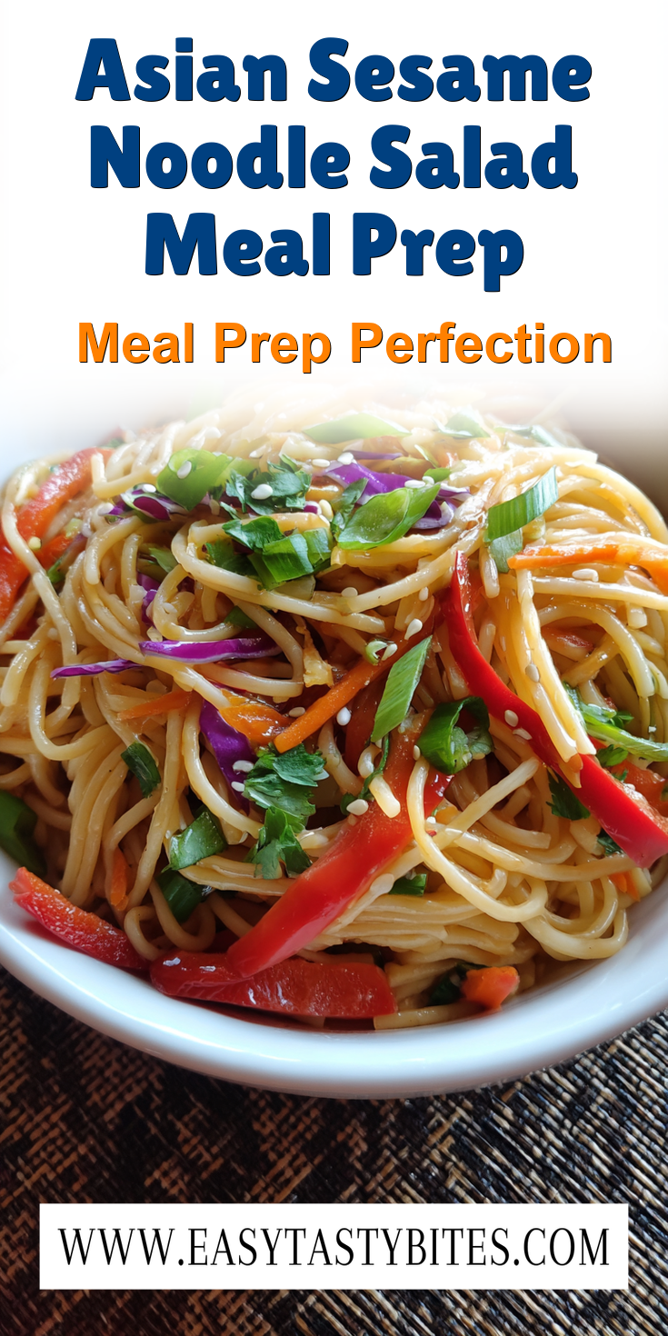 Asian Sesame Noodle Salad Meal Prep served warm with cozy spices