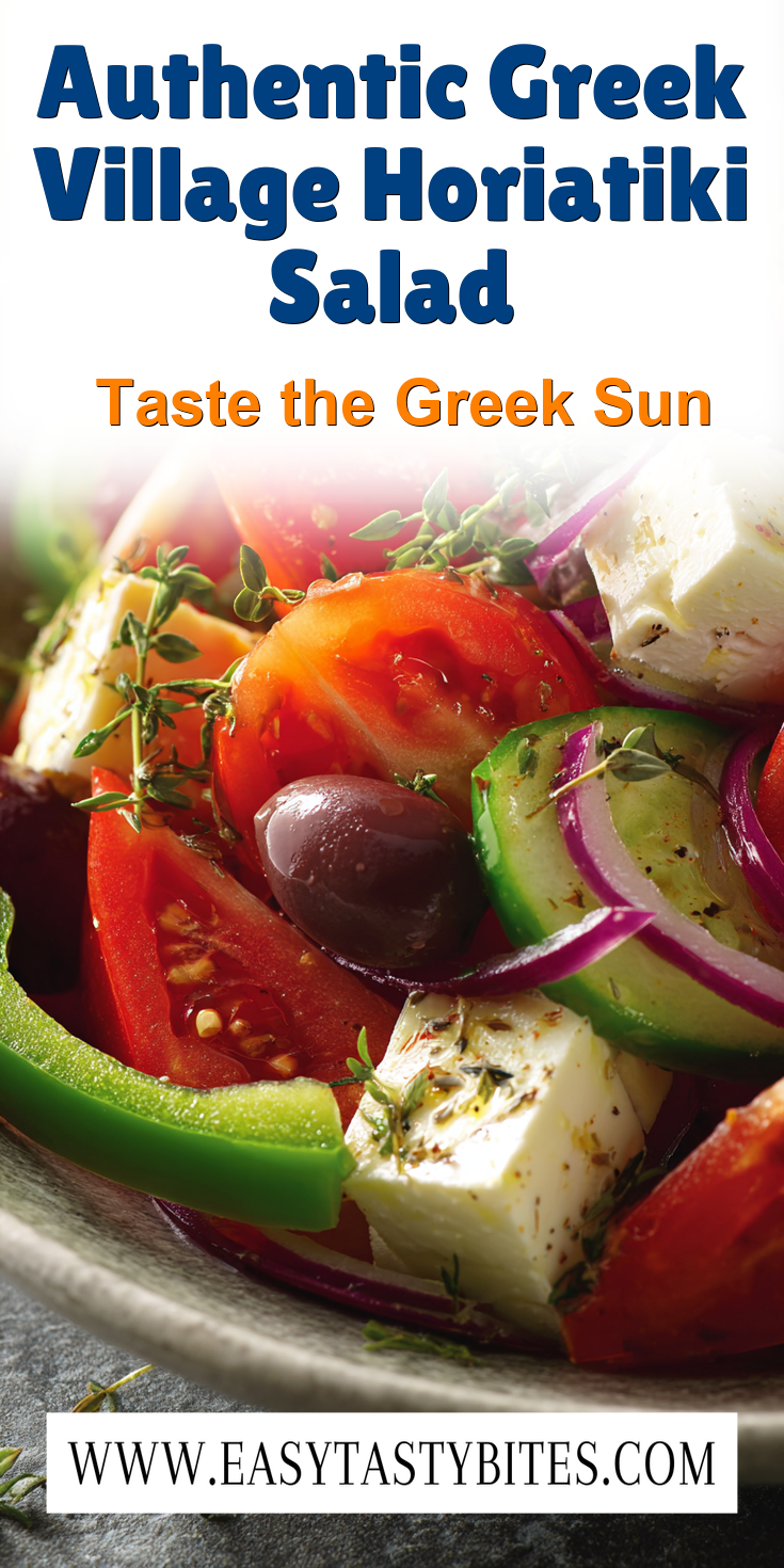 Authentic Greek Village Horiatiki Salad served warm with cozy spices