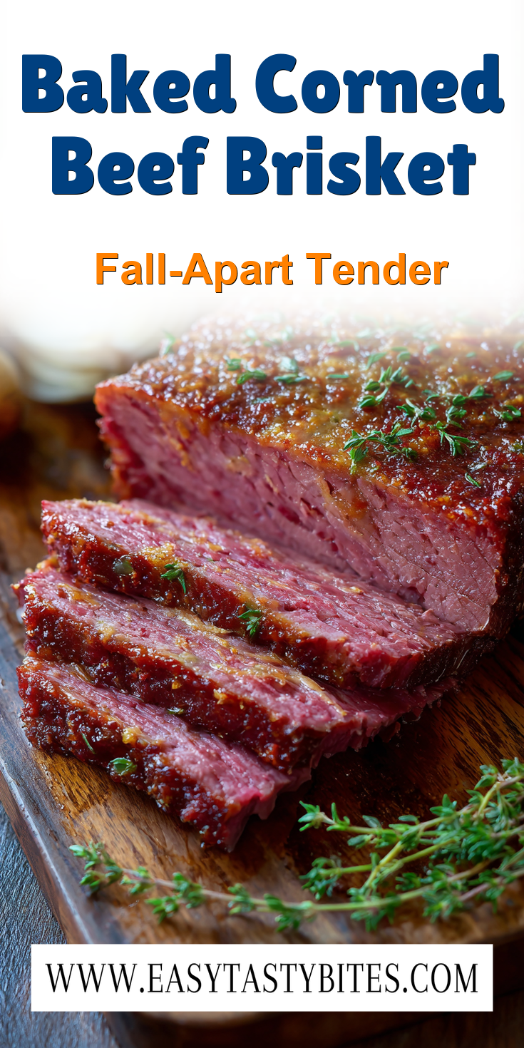 Baked Corned Beef Brisket served warm with cozy spices