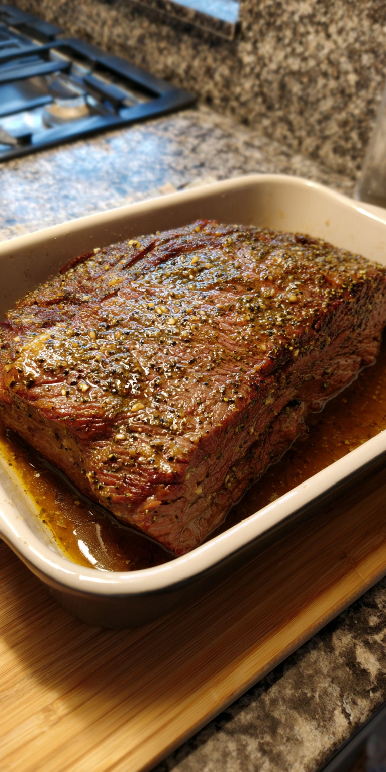Baked Corned Beef in the Oven served warm with cozy spices