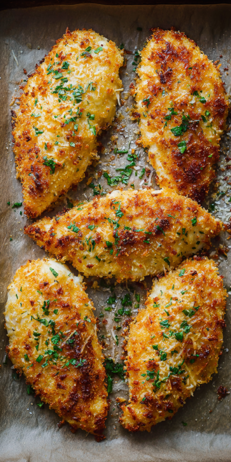 Baked Parmesan Crusted Easy Chicken Recipe
