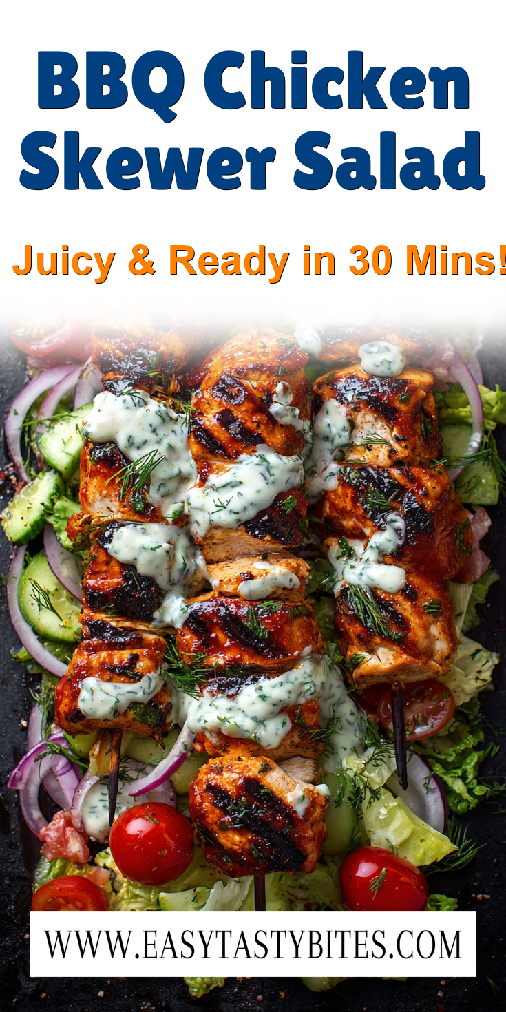 BBQ Chicken Skewer Salad served warm with cozy spices