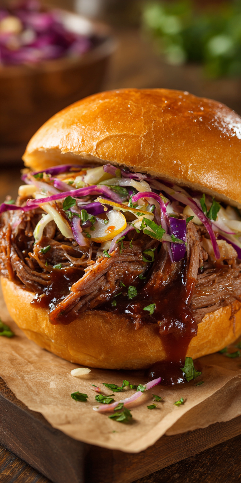 BBQ Pulled Pork Sandwiches Dump and Go served warm with cozy spices