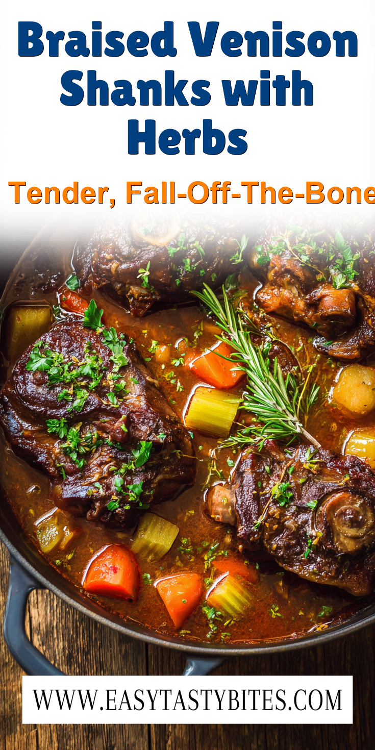 Braised Venison Shanks with Herbs served warm with cozy spices