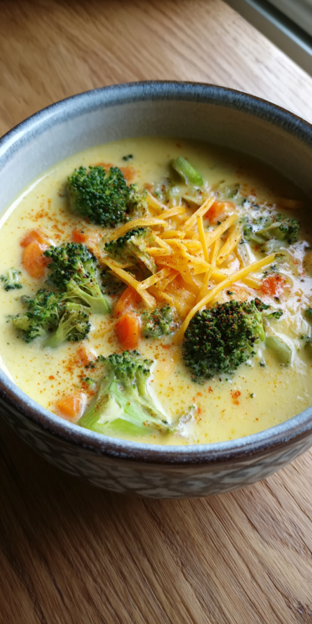 Broccoli and Cheese Creamy Pasta served warm with cozy spices