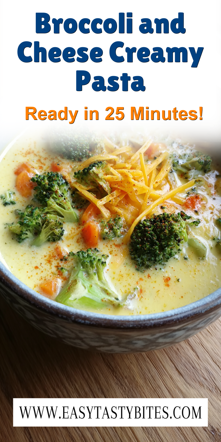 Broccoli and Cheese Creamy Pasta served warm with cozy spices