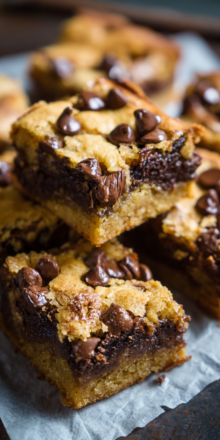 Brookie Bars Cookie Brownie Dessert served warm with cozy spices