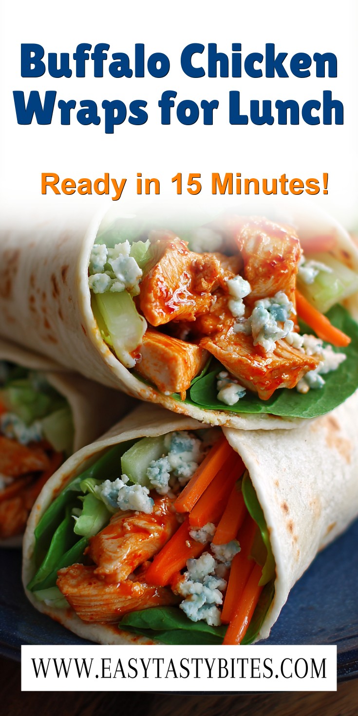 Buffalo Chicken Wraps for Lunch served warm with cozy spices