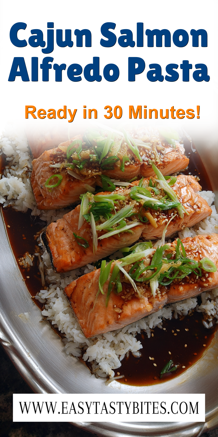 Cajun Salmon Alfredo Pasta served warm with cozy spices