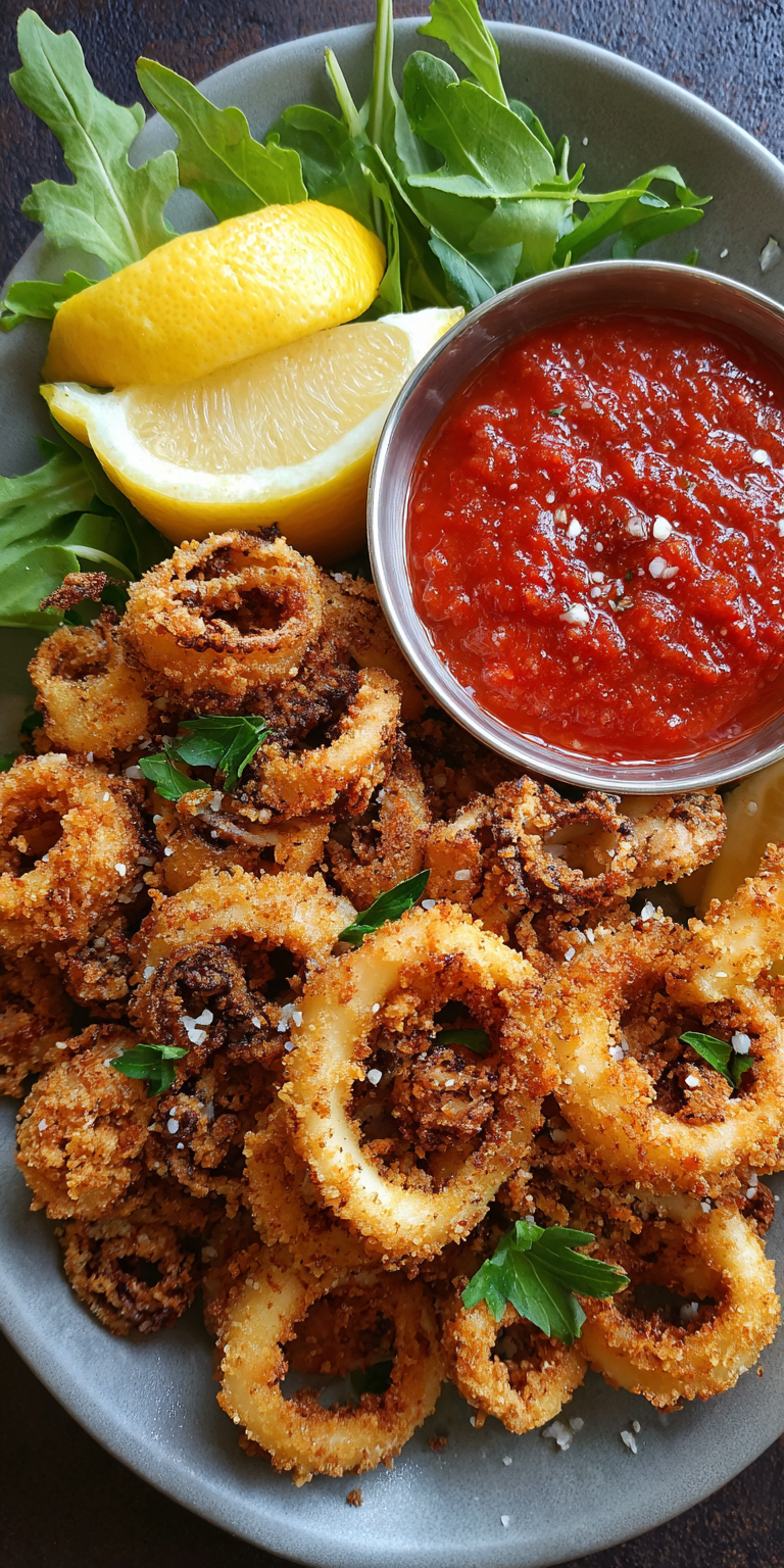 Calamari Fritti Crispy Seafood served warm with cozy spices