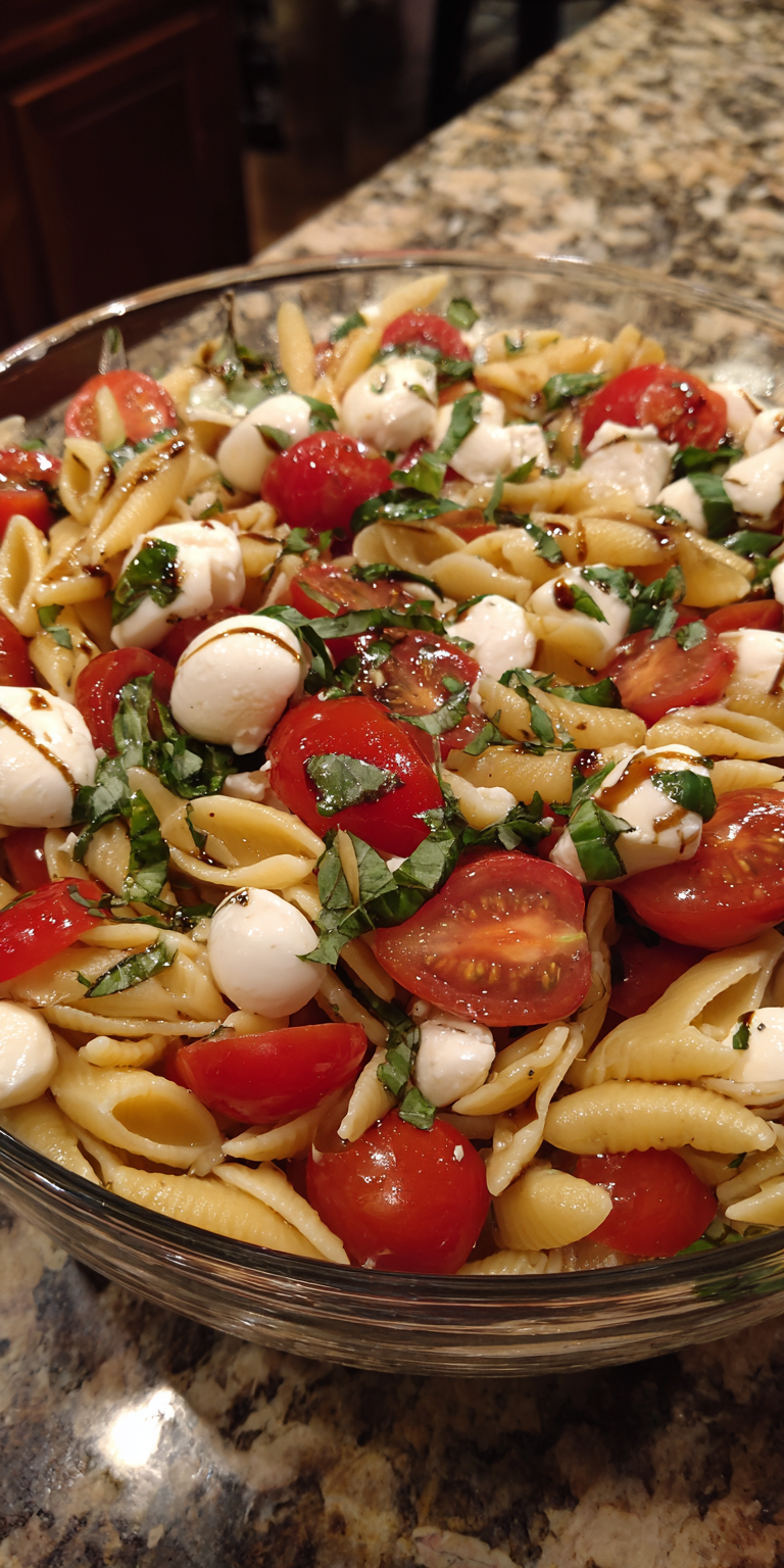 Caprese Pasta Salad Easy Salads served warm with cozy spices