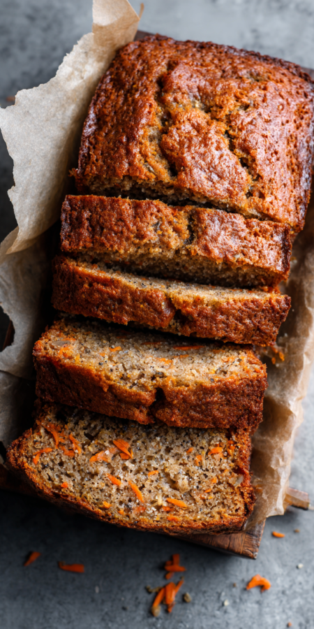 Carrot Cake Banana Bread Loaf served warm with cozy spices