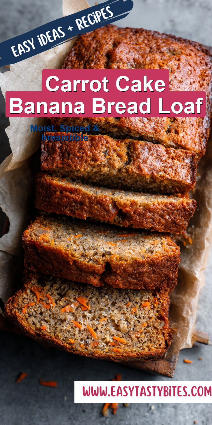 Carrot Cake Banana Bread Loaf served warm with cozy spices