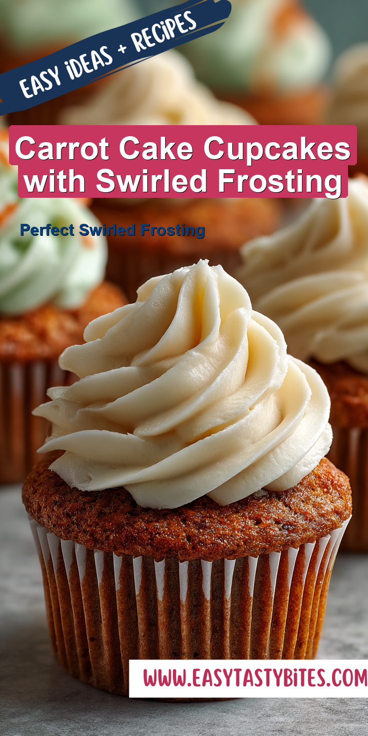 Carrot Cake Cupcakes with Swirled Frosting served on a plate