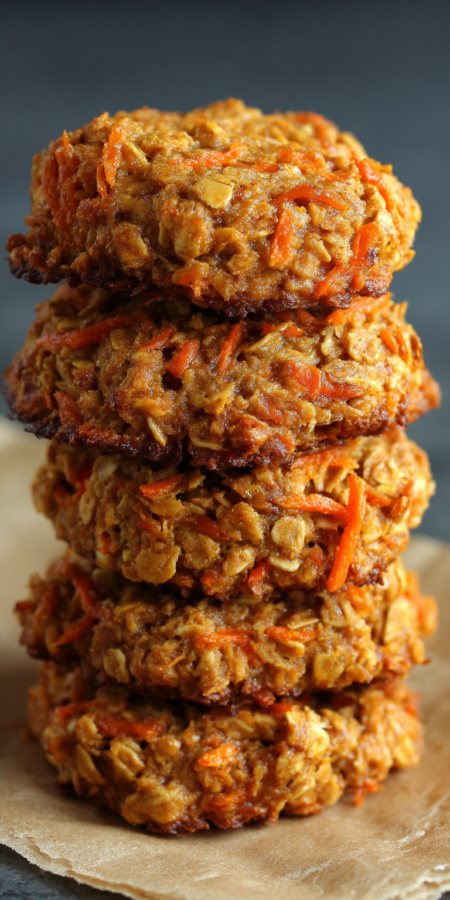Carrot Cake Oatmeal Breakfast Cookies served warm with cozy spices