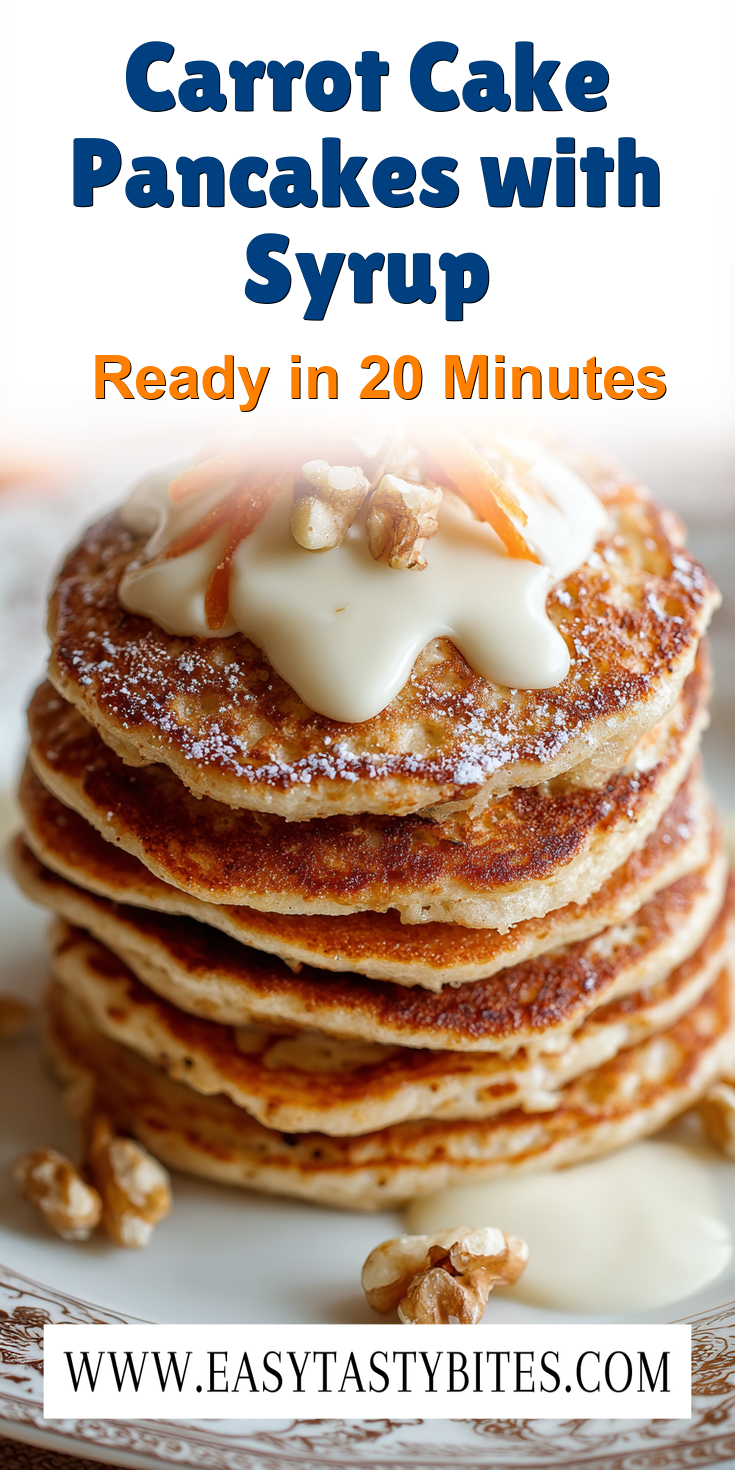 Carrot Cake Pancakes with Syrup served warm with cozy spices