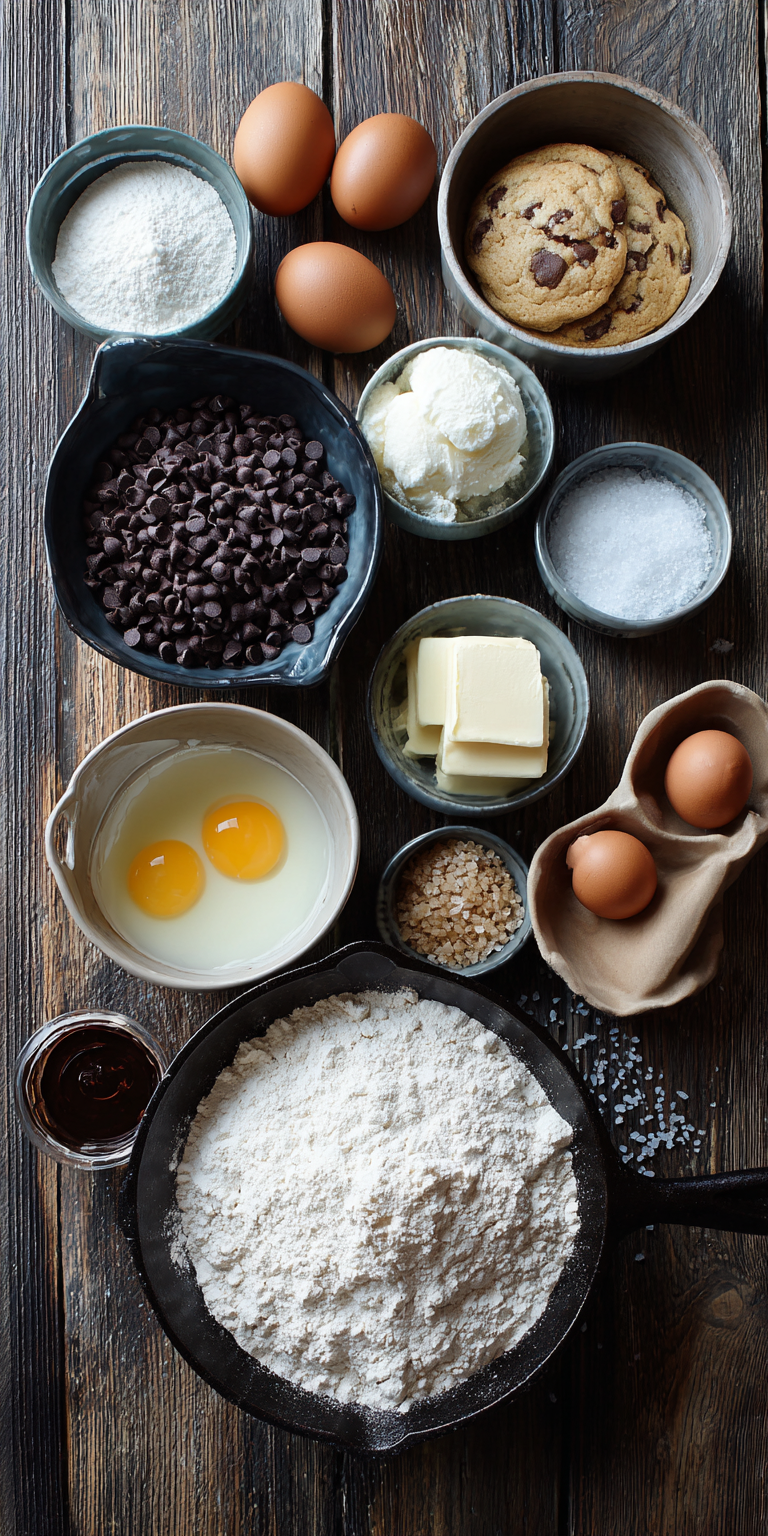Cast Iron Skillet Chocolate Chip Cookie served warm with cozy spices