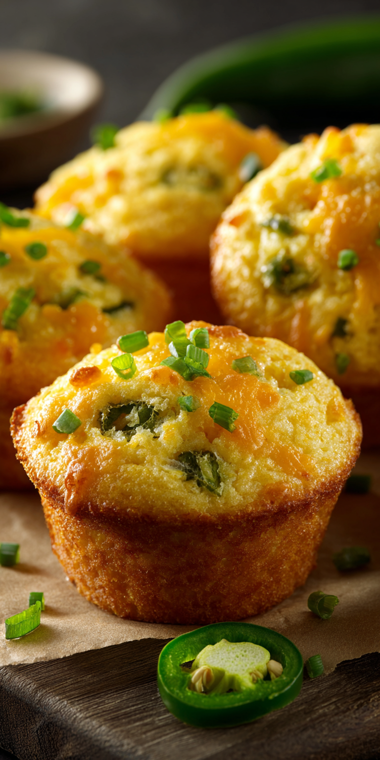Cheesy Jalapeno Cornbread Muffins served warm with cozy spices