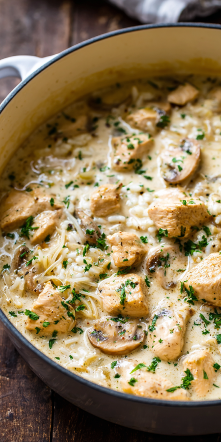 Cheesy Ranch Chicken and Rice served warm with cozy spices