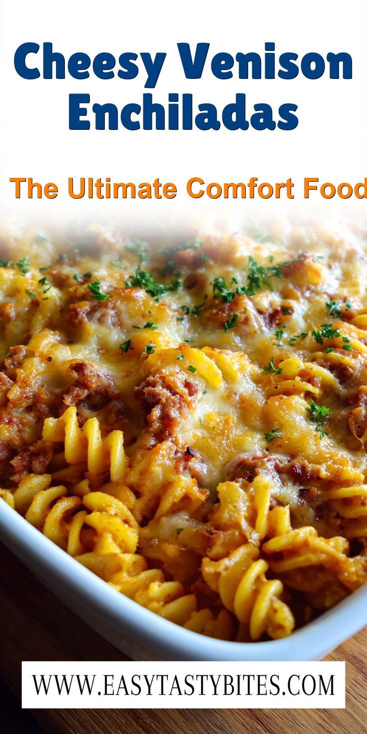 Cheesy Venison Enchiladas served warm with cozy spices