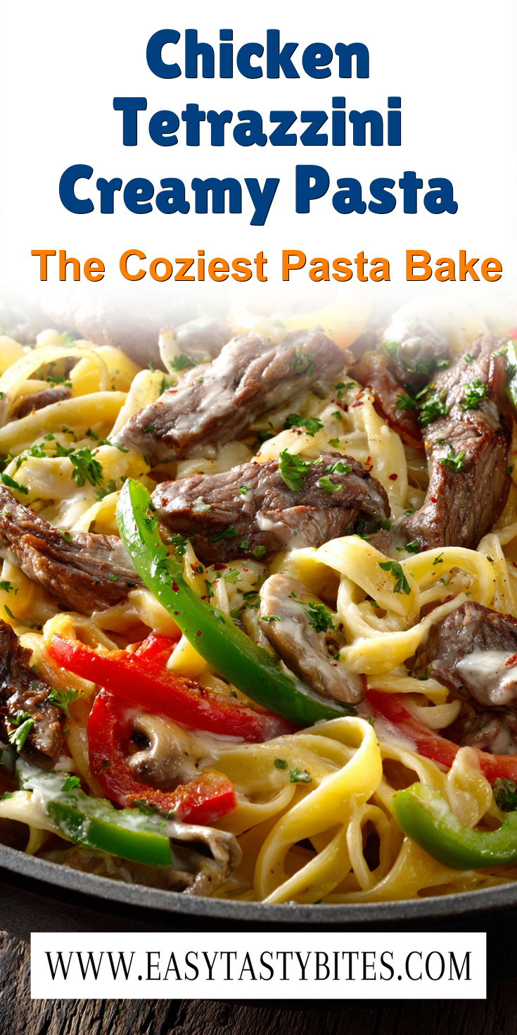 Chicken Tetrazzini Creamy Pasta served warm with cozy spices