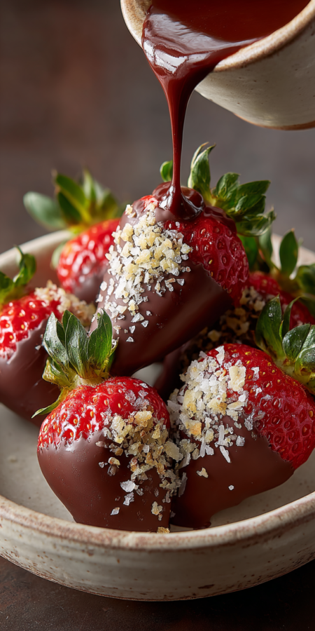 Chocolate Covered Keto Strawberries served warm with cozy spices