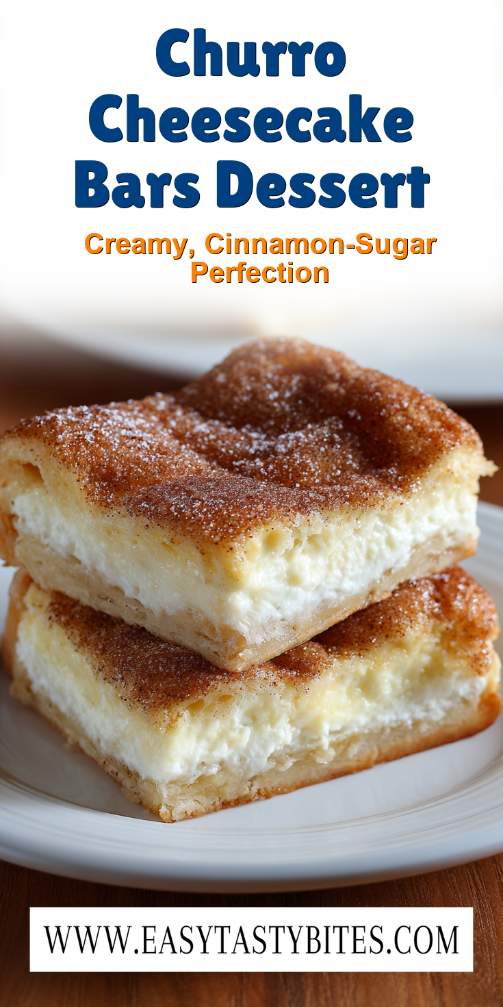 Churro Cheesecake Bars Dessert served warm with cozy spices