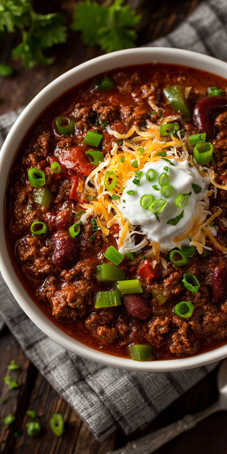 Classic Ground Venison Chili served warm with cozy spices