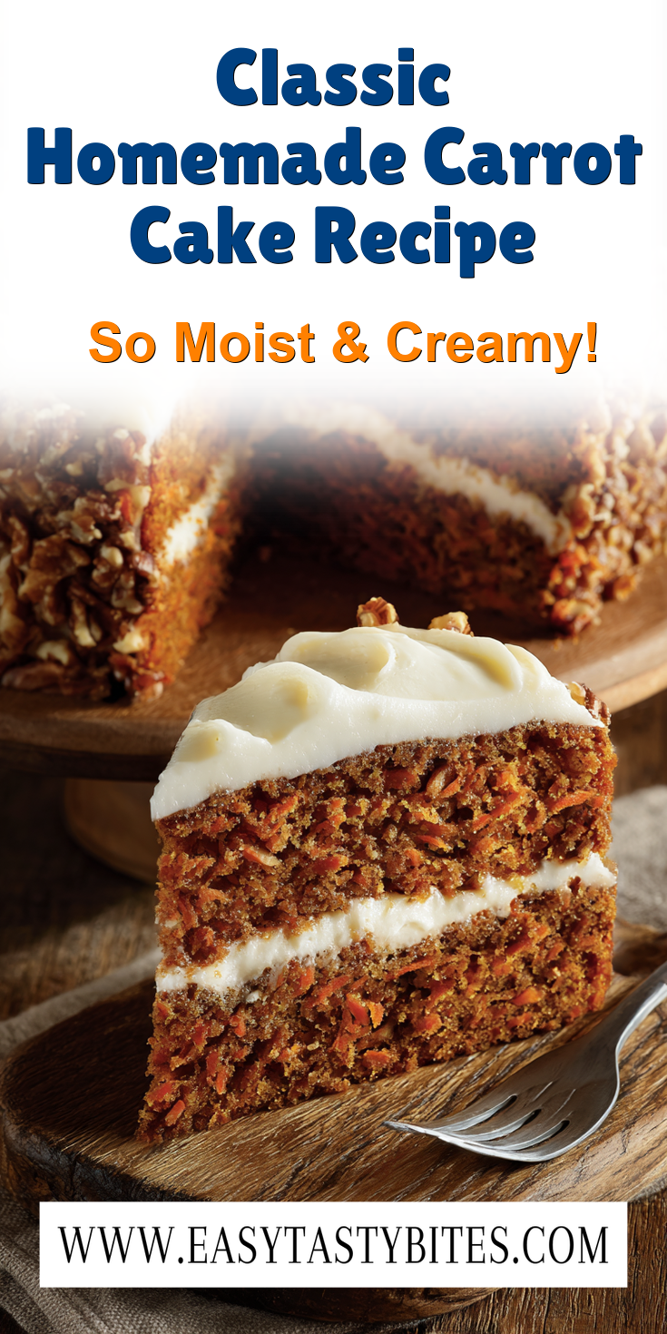 Classic Homemade Carrot Cake Recipe served warm with cozy spices