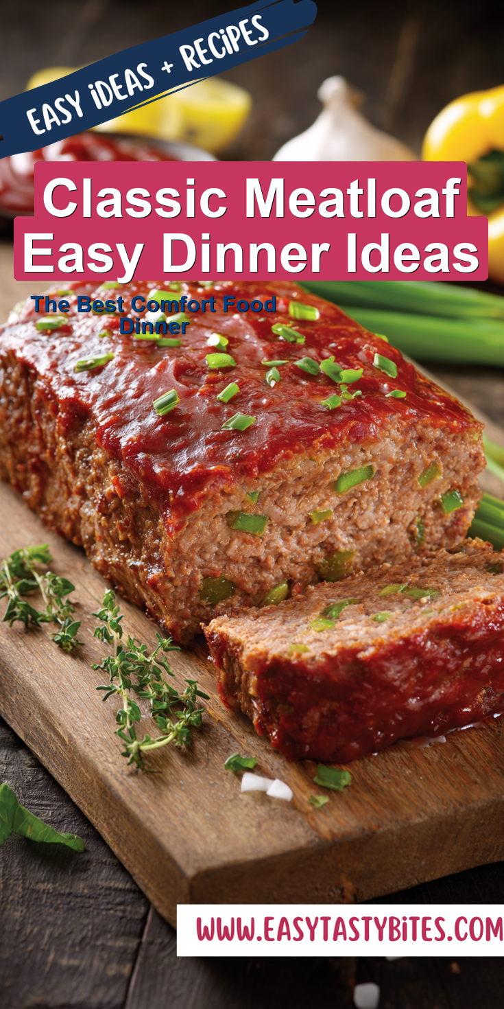 Classic Meatloaf Easy Dinner Ideas served warm with cozy spices