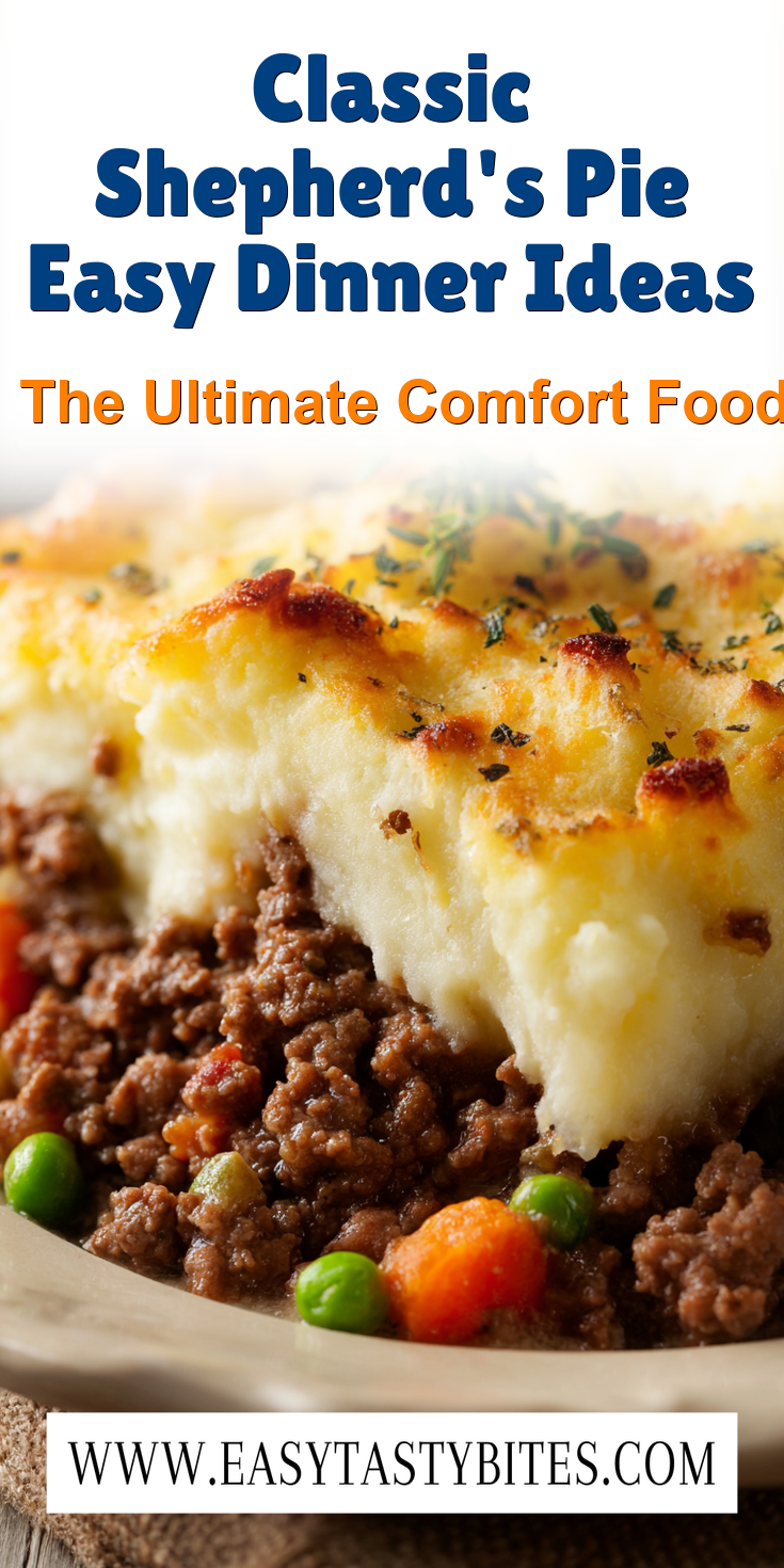 Classic Shepherd's Pie Easy Dinner Ideas served warm with cozy spices