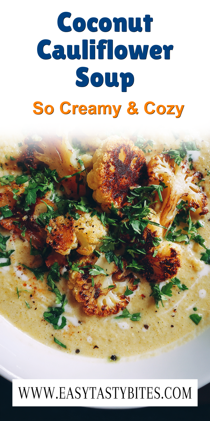 Coconut Cauliflower Soup served warm with cozy spices