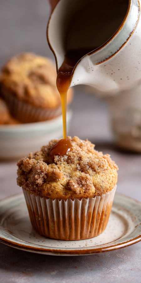 Coffee Cake Banana Crumb Muffins served warm with cozy spices
