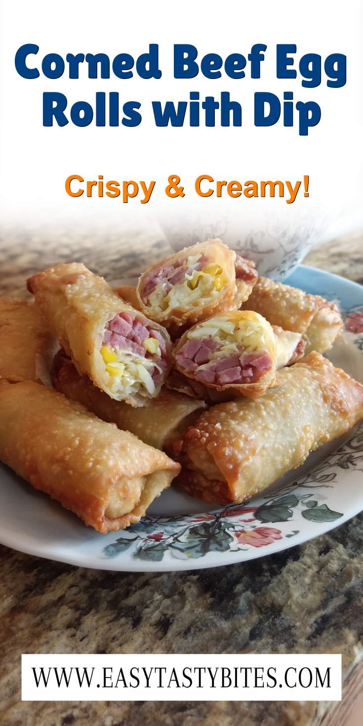 Corned Beef Egg Rolls with Dip served warm with cozy spices