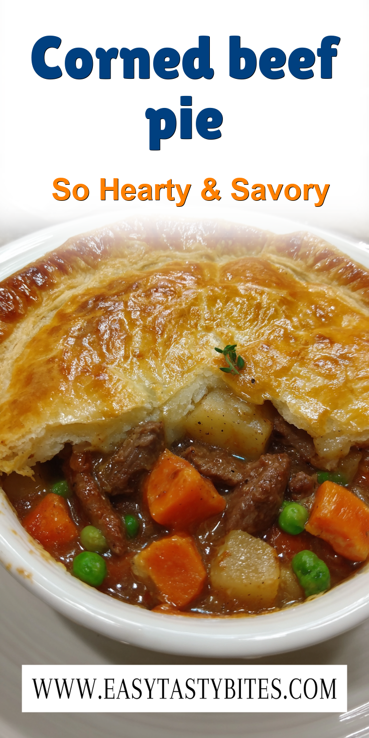 Corned beef pie served warm with cozy spices