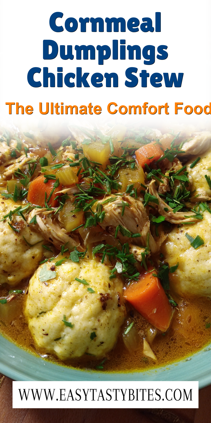 Cornmeal Dumplings Chicken Stew served warm with gentle spices and a cozy aroma